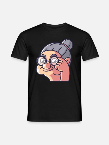 Grandma shows a bird - Men's T-Shirt - black