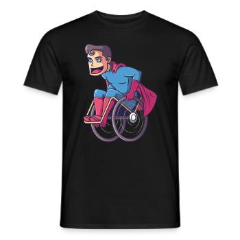 Superheld im Rollstuhl, held rollstuhlfahrer - Männer T-Shirt - Schwarz - Vorne - AI Model Male 178 light (178cm)