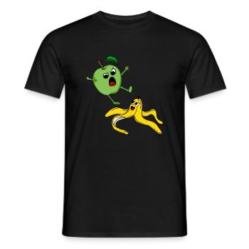 Apfel und Banane, obst essen vegan geschenk - Männer T-Shirt - Schwarz - Vorne - AI Model Male 178 light (178cm)
