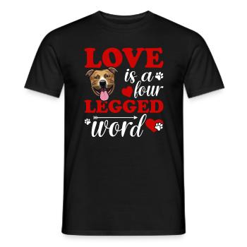 Staffordshire Terrier Liebe Vierbeiner Wort - Männer T-Shirt - Schwarz - Vorne - AI Model Male 178 light (178cm)