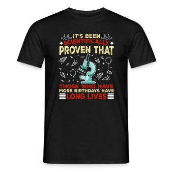 Mehr Geburtstage Langes Leben Wissenschaftler - Männer T-Shirt - Schwarz - Vorne - AI Model Male 178 light (178cm)