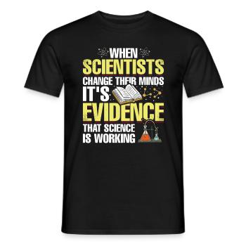 Scientists change their minds Funny - Men's T-Shirt - black - Front - AI Model Male 178 light (178cm)