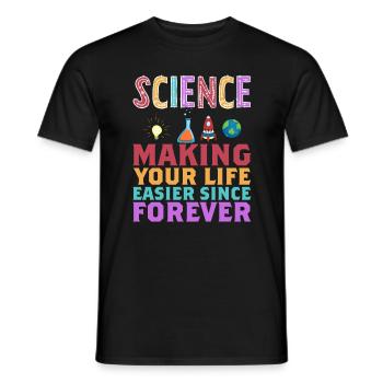 La science vous facilite la vie Drôle - T-shirt homme - noir - Devant - AI Model Male 178 light (178cm)