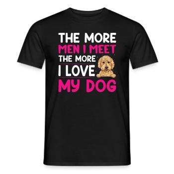 J’aime le chien Goldendoodle Drôles de propriétaires de chiens - T-shirt homme - noir - Devant - AI Model Male 178 light (178cm)