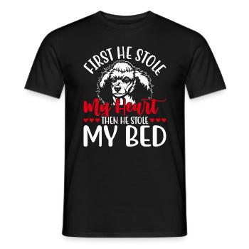 Shih Tzu First He Stole My Heart Funny - Men's T-Shirt - black - Front - AI Model Male 178 light (178cm)