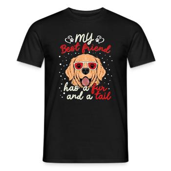 Golden Retriever Best Friend Has Fur And - Men's T-Shirt - black - Front - AI Model Male 178 light (178cm)