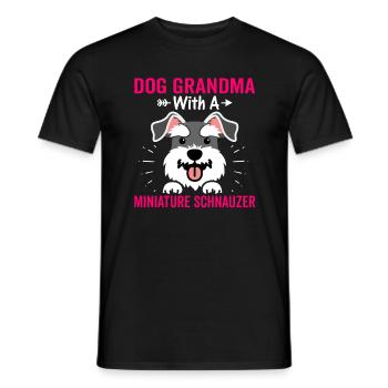 Dog Grandma with Miniature Schnauzer Funny Graphics For - Men's T-Shirt - black - Front - AI Model Male 178 light (178cm)