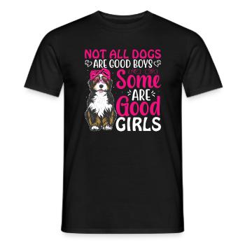 Australian Shepherd Some are good girls - Men's T-Shirt - black - Front - AI Model Male 178 light (178cm)
