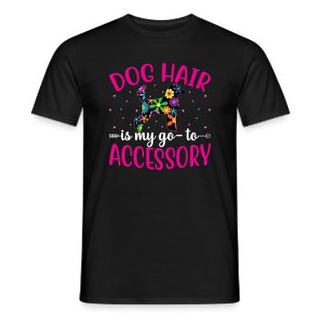 Pudel Hundehaar Ist Mein Accessoire Lustige - Männer T-Shirt - Schwarz - Vorne - AI Model Male 178 light (178cm)