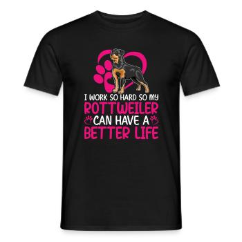 Travaillez si dur pour mon propriétaire de chien rottweiler amusant - T-shirt homme - noir - Devant - AI Model Male 178 light (178cm)