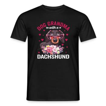 Hund Oma Mit Dackel Lustige Hundehalter Liebhaber - Männer T-Shirt - Schwarz - Vorne - AI Model Male 178 light (178cm)
