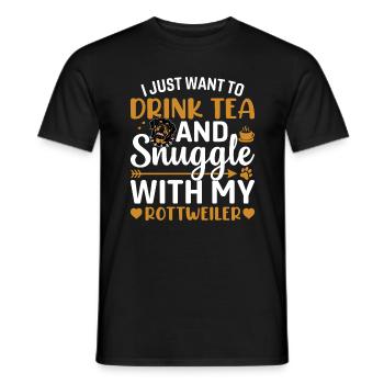 Buvez du thé et câlinez-vous avec Rottweiler - T-shirt homme - noir - Devant - AI Model Male 178 light (178cm)