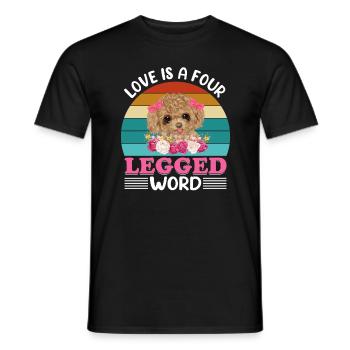Beagle Love ami à quatre pattes Word Drôle - T-shirt homme - noir - Devant - AI Model Male 178 light (178cm)