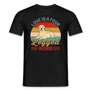 Labrador Retriever Love Four-legged Word Funny - Men's T-Shirt - black - Front - AI Model Male 178 light (178cm)