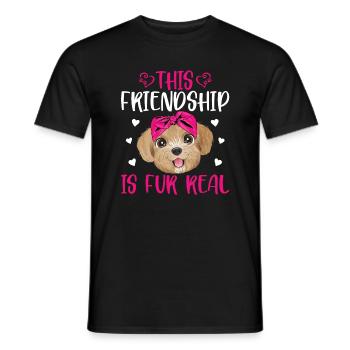 Pudel Freundschaft Ist Pelz Echt Lustig - Männer T-Shirt - Schwarz - Vorne - AI Model Male 178 light (178cm)