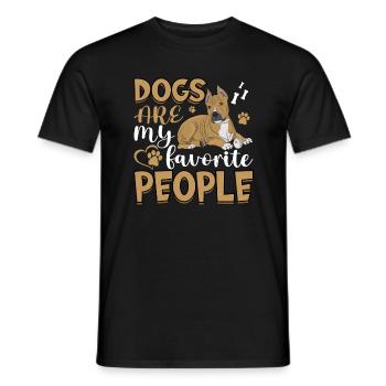 Les chiens Staffordshire Terrier sont - T-shirt homme - noir - Devant - AI Model Male 178 light (178cm)
