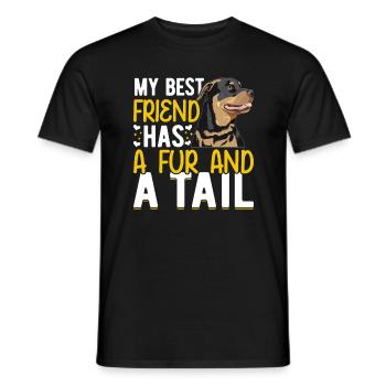 Le meilleur ami de Rottweiler a de la fourrure et de la queue - T-shirt homme - noir - Devant - AI Model Male 178 light (178cm)