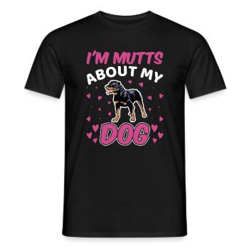 I Am Mutts About Dog Rottweiler Funny - Men's T-Shirt - black - Front - AI Model Male 178 light (178cm)