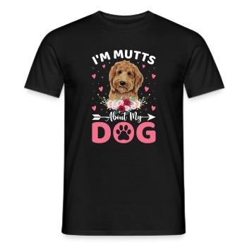 I Am Mutts About Dog Goldendoodle Funny - Men's T-Shirt - black - Front - AI Model Male 178 light (178cm)