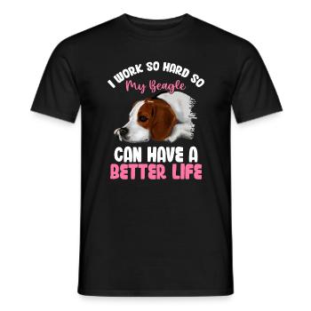 Arbeite So Hart Für Meinen Beagle Lustige - Männer T-Shirt - Schwarz - Vorne - AI Model Male 178 light (178cm)