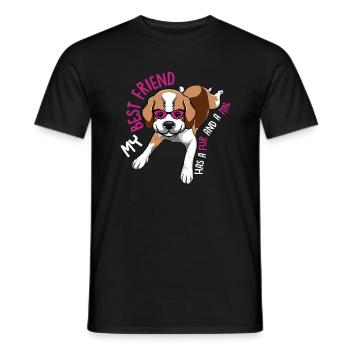 Beagle Bester Freund Hat Fell Und Schwanz Lustige - Männer T-Shirt - Schwarz - Vorne - AI Model Male 178 light (178cm)