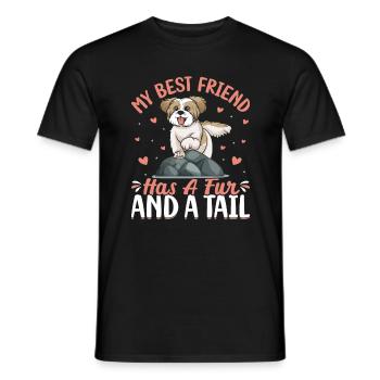 Shih Tzu Best Friend Has Fur And Tail - Men's T-Shirt - black - Front - AI Model Male 178 light (178cm)