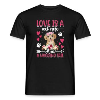 Caniche Amour Est Nez Mouillé Wobble Queue Fun - T-shirt homme - noir - Devant - AI Model Male 178 light (178cm)