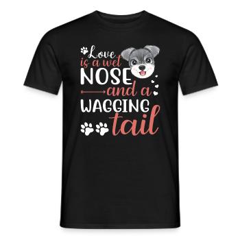 L’amour du schnauzer miniature est un nez mouillé qui ondule - T-shirt homme - noir - Devant - AI Model Male 178 light (178cm)