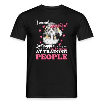 Shih Tzu I Am Not Spoiled Funny - Men's T-Shirt - black - Front - AI Model Male 178 light (178cm)