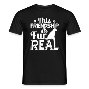 Cocker Spaniel Friendship is Fur Real Fun - Men's T-Shirt - black - Front - AI Model Male 178 light (178cm)