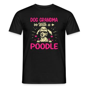 Chien Grand-mère avec caniche Drôles propriétaires de chiens Amoureux - T-shirt homme - noir - Devant - AI Model Male 178 light (178cm)