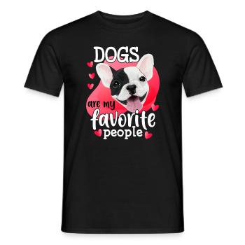 Français les chiens Bulldog sont - T-shirt homme - noir - Devant - AI Model Male 178 light (178cm)