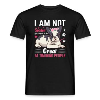 Français Bulldog Je ne suis pas gâté - T-shirt homme - noir - Devant - AI Model Male 178 light (178cm)