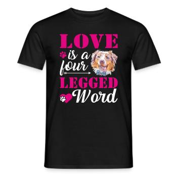 Australischer Schäferhund Liebe Vierbeiniges Wort - Männer T-Shirt - Schwarz - Vorne - AI Model Male 178 light (178cm)