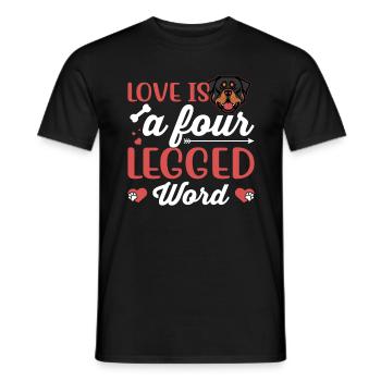Rottweiler Cher ami à quatre pattes mot Drôle - T-shirt homme - noir - Devant - AI Model Male 178 light (178cm)