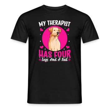 Labrador Retriever Therapeut Hat Vier Beine - Männer T-Shirt - Schwarz - Vorne - AI Model Male 178 light (178cm)