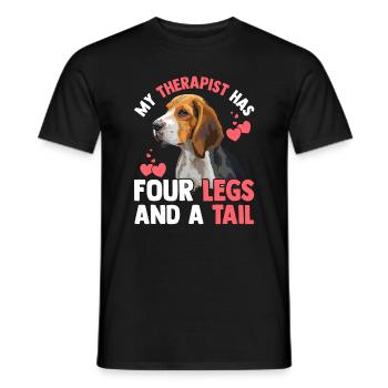 Beagle Therapeut Hat Vier Beine Lustige - Männer T-Shirt - Schwarz - Vorne - AI Model Male 178 light (178cm)
