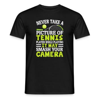 Niemals Ein Bild Von Einem Tennisspieler Machen - Männer T-Shirt - Schwarz - Vorne - AI Model Male 178 light (178cm)