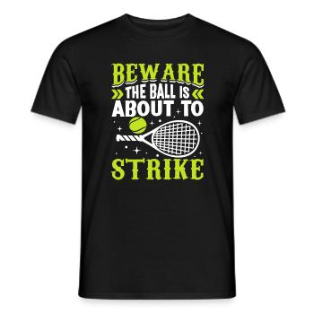 Ball Over To Beat Tennis Fun Sports Player - Men's T-Shirt - black - Front - AI Model Male 178 light (178cm)