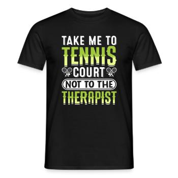 Emmenez-moi au court de tennis plus drôle - T-shirt homme - noir - Devant - AI Model Male 178 light (178cm)
