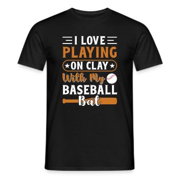 I love to hit my baseball bat - Men's T-Shirt - black - Front - AI Model Male 178 light (178cm)