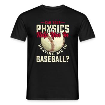 La physique peut-elle m’aider à me lancer dans le baseball? - T-shirt homme - noir - Devant - AI Model Male 178 light (178cm)