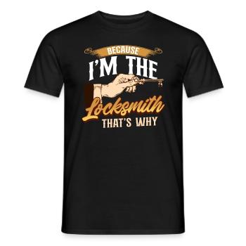 Parce que je suis le serrurier, donc - serrurier - T-shirt homme - noir - Devant - AI Model Male 178 light (178cm)