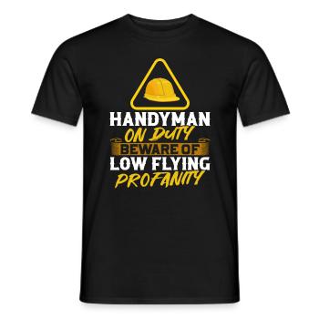 Artisans en service Méfiez-vous des - T-shirt homme - noir - Devant - AI Model Male 178 light (178cm)