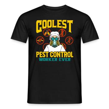 The coolest pest controller ever - - Men's T-Shirt - black - Front - AI Model Male 178 light (178cm)