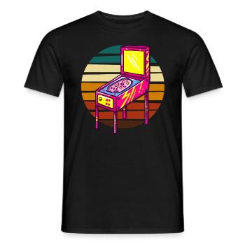 Retro Machine Pinball Machine - Men's T-Shirt - black - Front - AI Model Male 178 light (178cm)