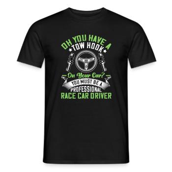 Oh, you have a tow hook on your car - - Men's T-Shirt - black - Front - AI Model Male 178 light (178cm)