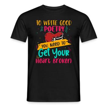 Writing Good Poetry - Poet Poetry - Men's T-Shirt - black - Front - AI Model Male 178 light (178cm)