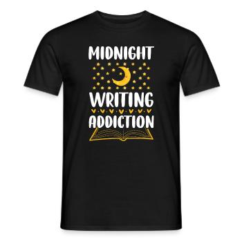 Midnight Writing Addiction - Writers Author - Männer T-Shirt - Schwarz - Vorne - AI Model Male 178 light (178cm)