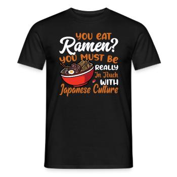 Sie müssen wirklich in Kontakt sein mit - Ramen - Männer T-Shirt - Schwarz - Vorne - AI Model Male 178 light (178cm)